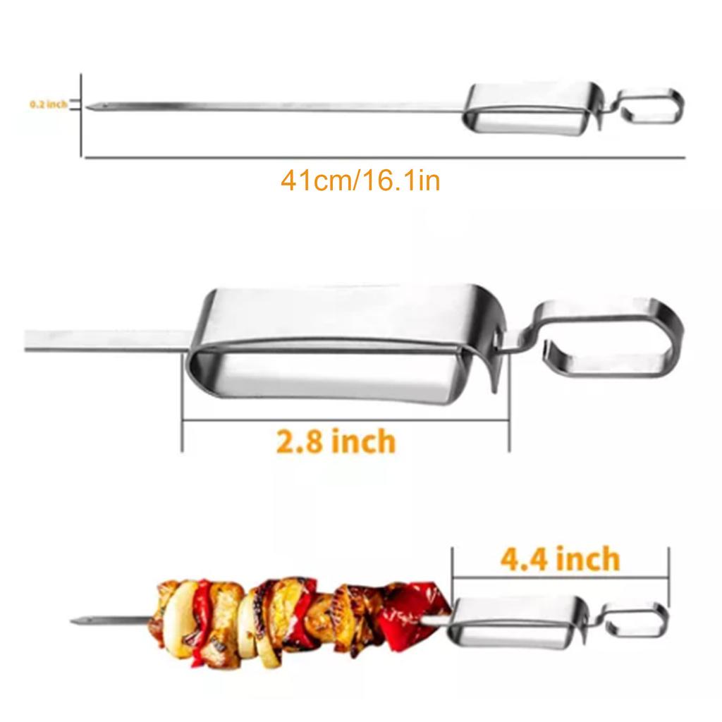 Barbecue Skewers Stainless Steel Roasting Sticks BBQ Accessories for Camping Grill Cooking