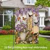 2D Flat - 2D Flat - 1pc, 2D Flat Printing, Farmhouse Style Garden Flag: Butterfly, Birds And Floral Patterns, Material, Multiple Sizes Available, Mach