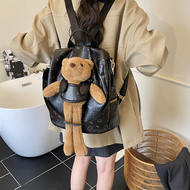 Premium Cute Bear Backpack Women s Large Capacity Commuter Student School Bag Niche Versatile Travel Backpack 3980₽