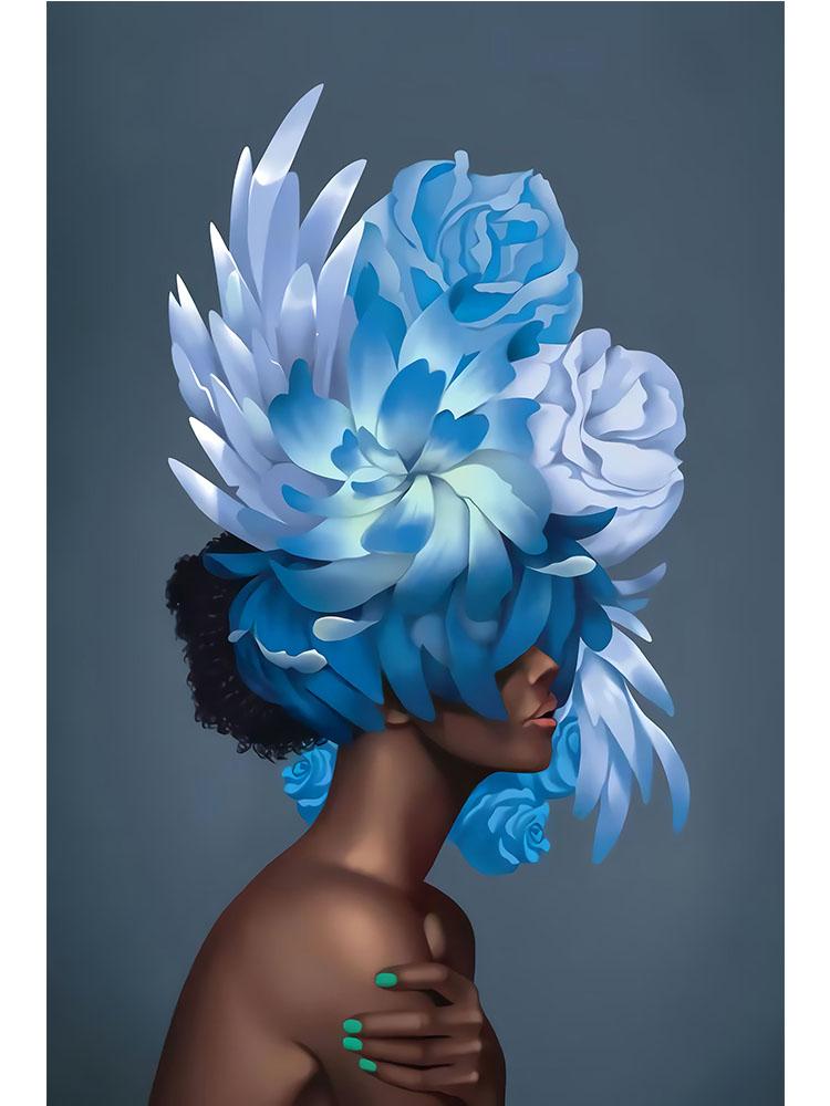 Abstract Flowers Feathers Woman Canvas Painting Wall Art Sexy Nude Women Print Poster Picture For Living Room Home Decoration