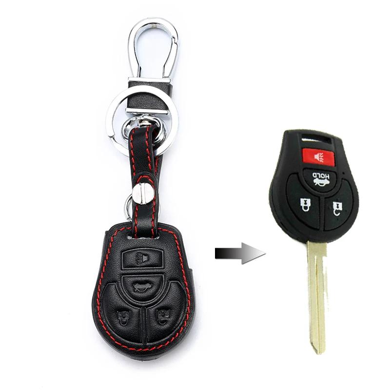 Car Key Cover Keychain Case For Nissan Teana X-Trail Murano March Geniss Qashqai Livina Sylphy Sunny Juke Almera Leather