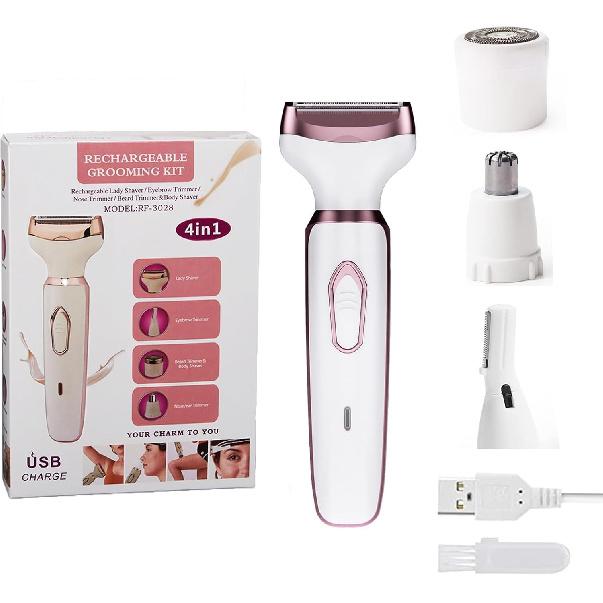 Electric Razors for Women Bikini Shaver for Women 4 In 1 Trimmer, Razors for Shaving Pubic Hair Remover, Painless & Safety for Pubic Body Facial Hair