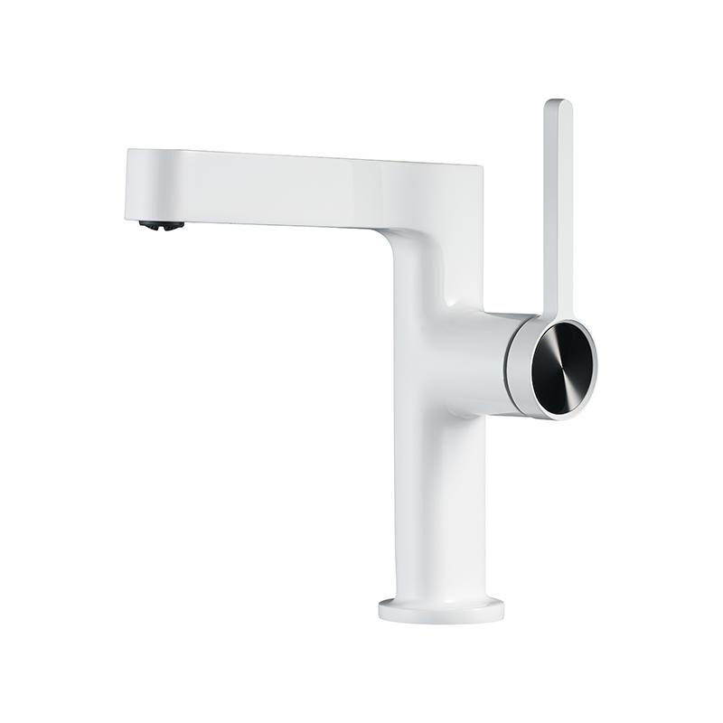 Brass Bathroom Basin Faucet Deck Installation Simple Single Handle Sink Hot And Cold Mixed Faucet Gray Bathroom Tap