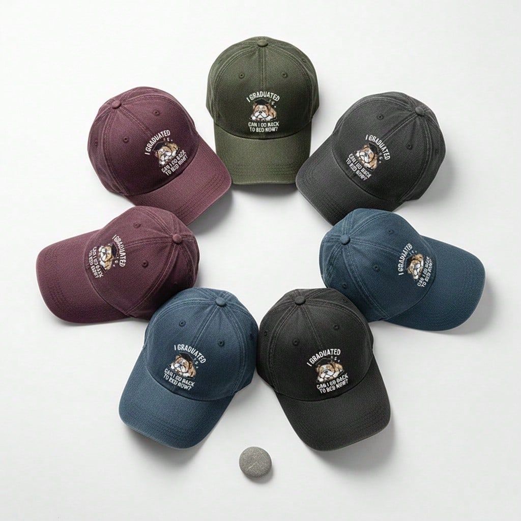 [Graduation Baseball Cap] Unisex Funny "I GRADUATED CAN I GO BACK TO BED NOW?" Print Adjustable Breathable Lightweight Casual Daily Wear - Novelty