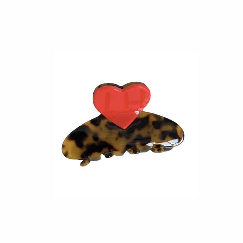 

Креативная заколка для волос из ацетата с цветовым сочетанием Милая и симпатичная заколка для волос Love Grab Clip Back Head Plate Hair Shark Аксессуары для волос