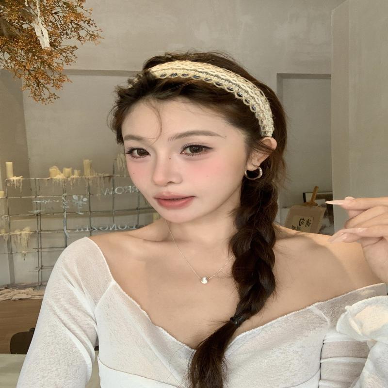 Beach Straw Weaving Cross Knotted Headband Women's Handmade Weaving Hair Band Bohemian Wide-brimmed Hair Hoop Hair Accessories