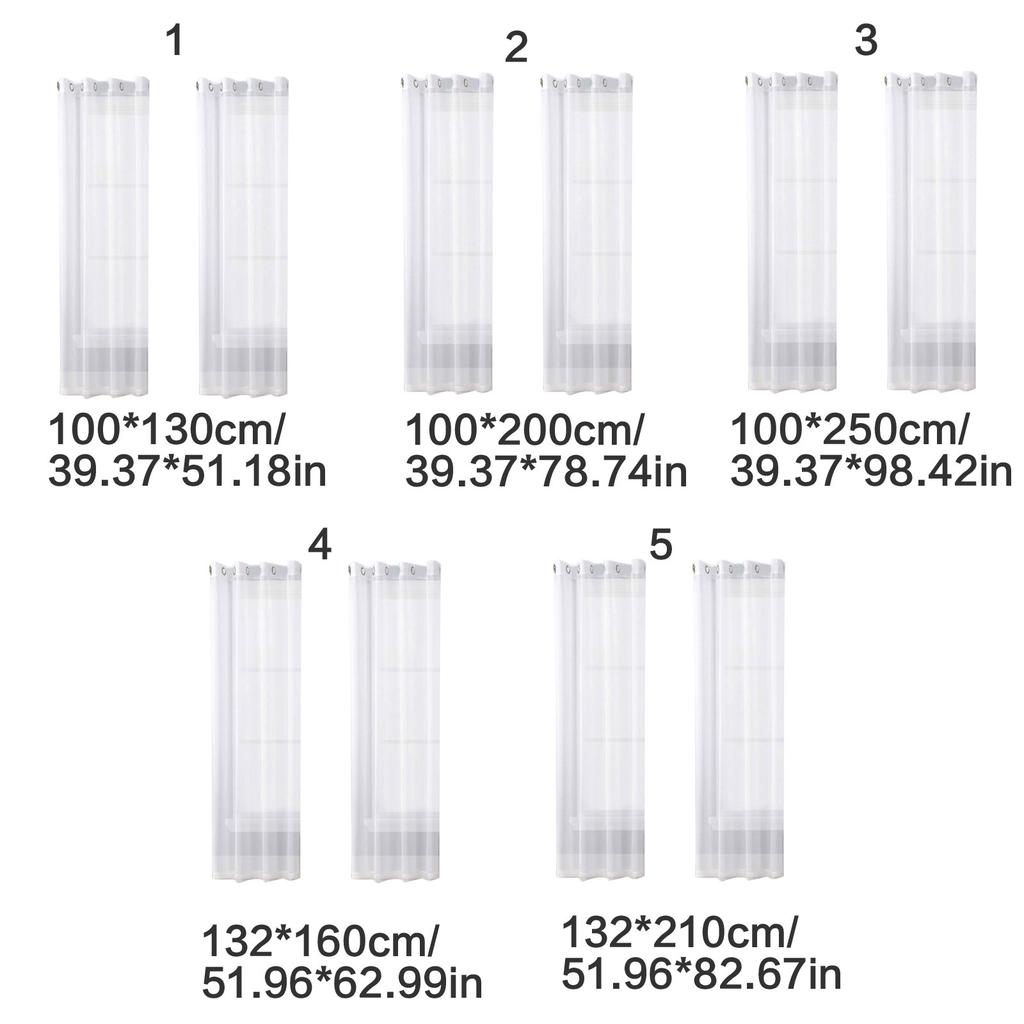 2Pc Privacy Enhancing Polyester Window Drapes Grommet Top Semi Sheer Design Curtains Modern Home Decoration Living Space