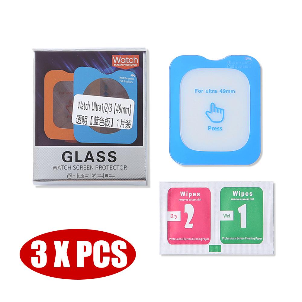1/3/5Pcs Tempered Glass Screen Protector for Apple Watch Ultra 49mm Accessories HD Film IWatch Ultra Automatic Installation Kits