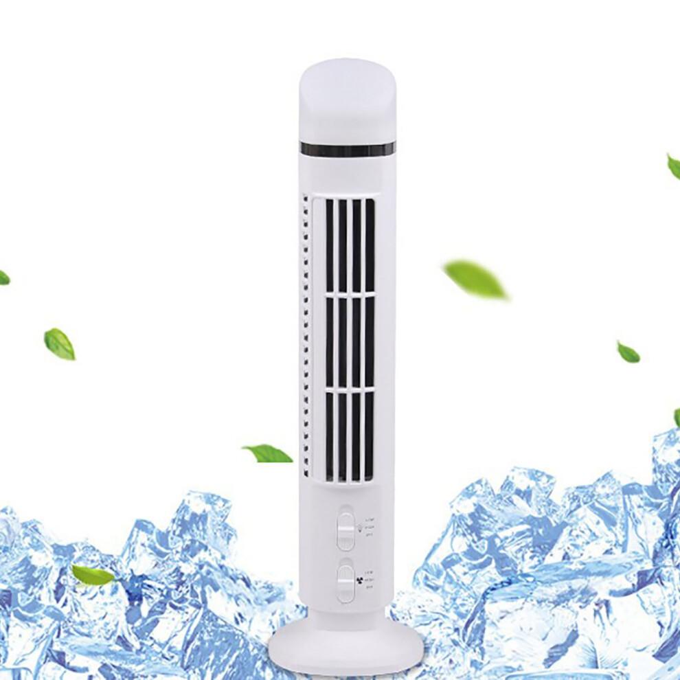 YANHAIGONG Oszillierender Turmventilator, USB Mini Blattloser Schreibtischventilator mit Licht, Tragbarer Leiser Standventilator