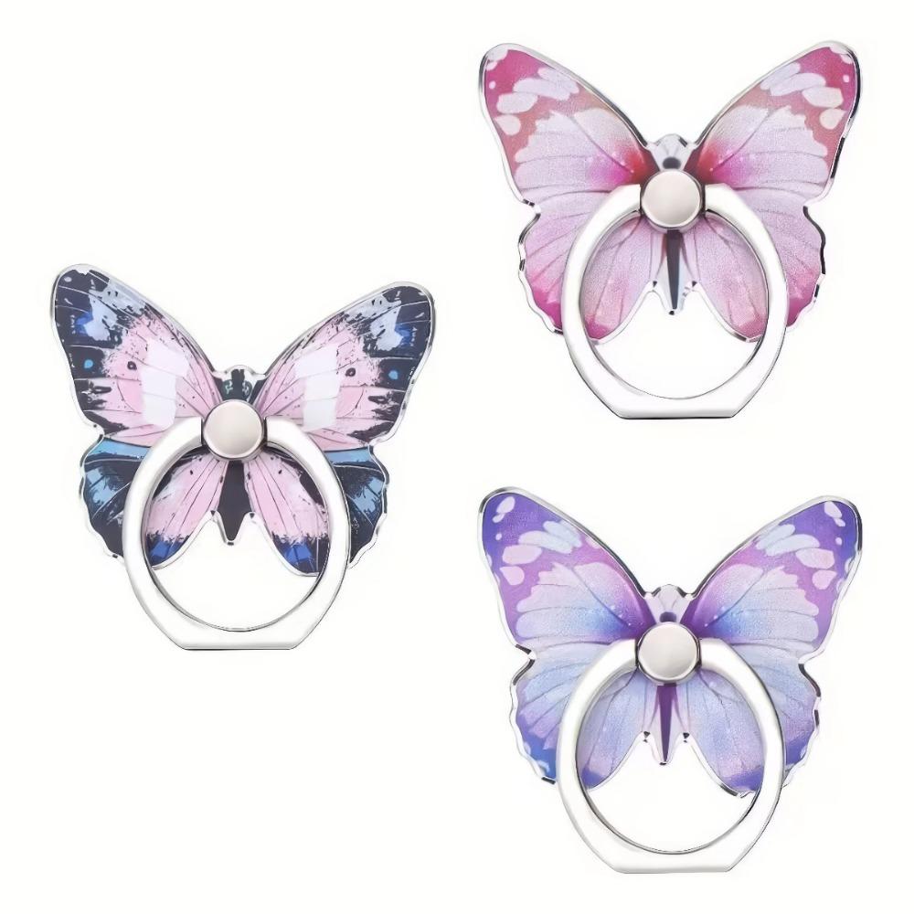 Universal Beautiful Butterfly Mobile Phone Handle Holder Suitable Mobile Phone Finger Ring Holder Adhesive Holder