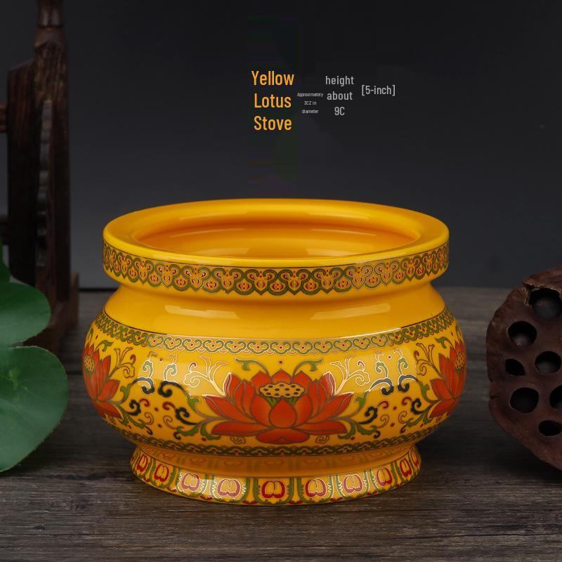 Ceramic Indoor Incense Burner for Buddhist Offerings - Small Holder for Living Room or Buddhist Hall.