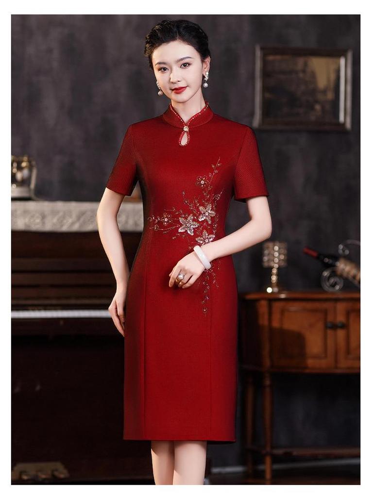 Elegant Summer Wedding Qipao Dress for Mothers 2023