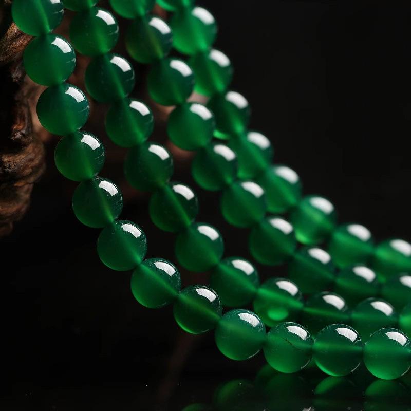 Grade 7A Green Agate Round Beads for DIY Jewelry & Accessories
