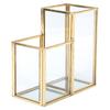 Glass Storage Container Garden Polygonal Column Golden Brass Bar Welding Flower Room Box