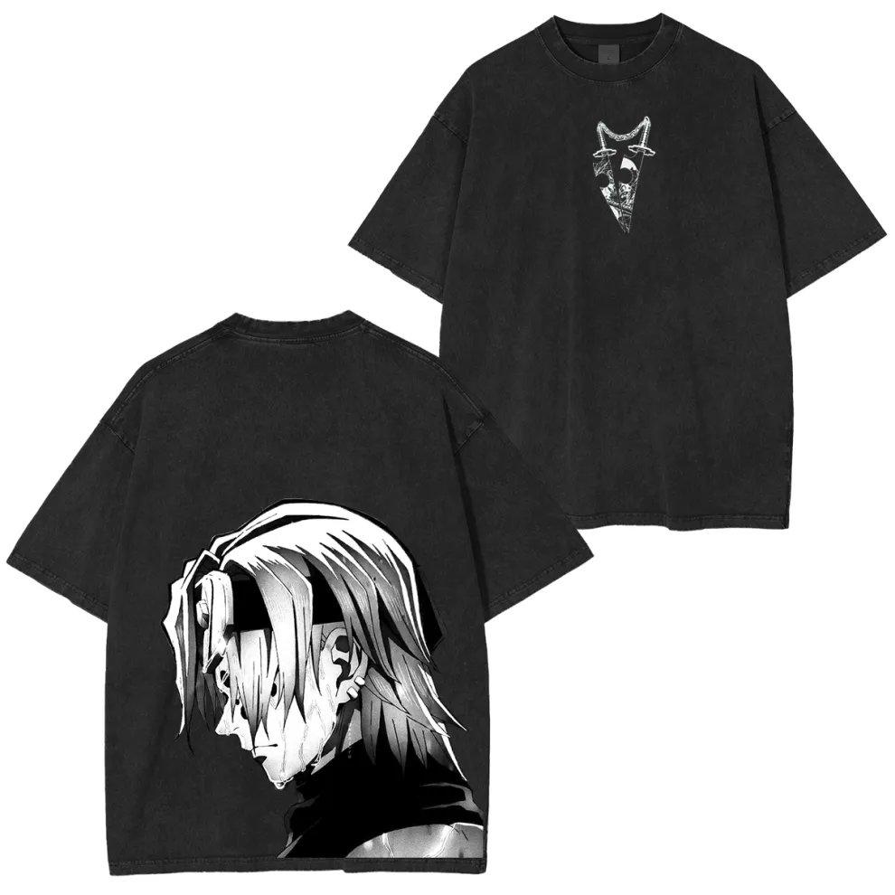 

2026 Summer Demon Slayer Blade Butterfly Ninja Phantom Street Trend Theme 100 Cotton Print Loose Tshirt Malefemale Top S
