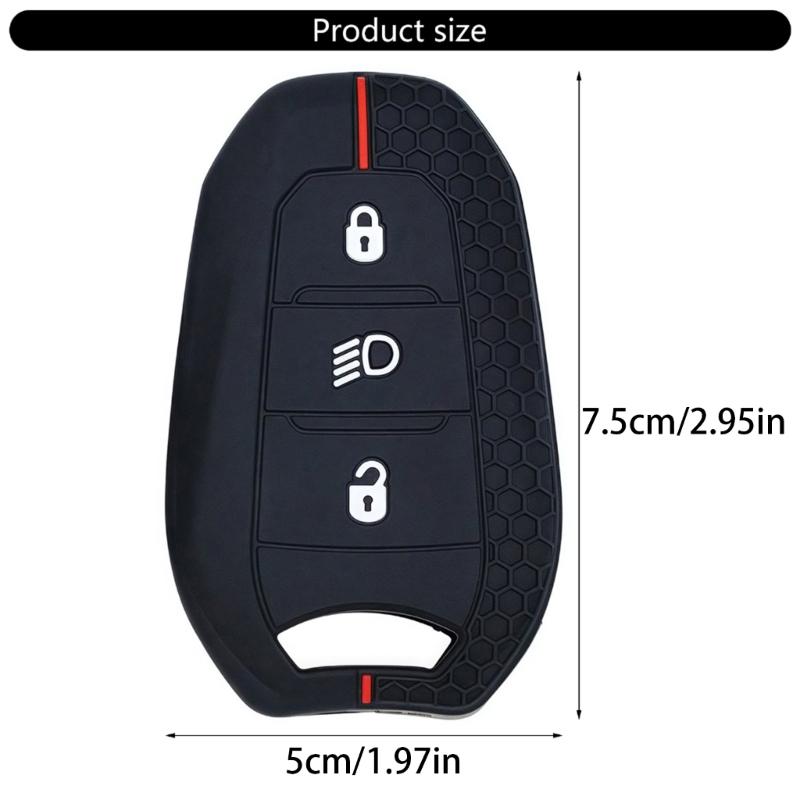 Key Cover Protective Shell Full Protection Key Fob Case Key Fob Protector Silicone Car Key Case for 208 308 408