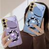 Exquisite flowers For Samsung Galaxy S20 FE S21 S22 Ultra S23 Plus S24 Ultra 25Ultra S21+ S9+ 22Plus Golden glass phone case