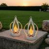 Atmosphere Metal Solar Lamp Solar Powered Decorative Flame Lamp Atmospheric Waterproof Lantern Ambient Lighting