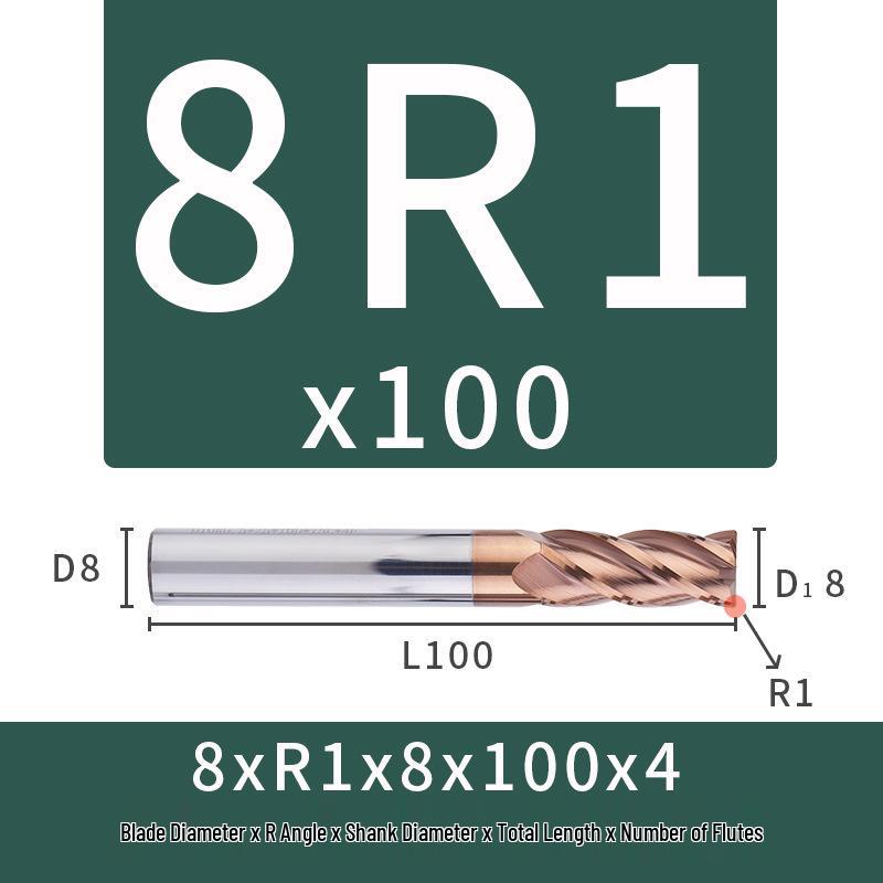 55-Degree Carbide Bull Nose End Mill with Wear-Resistant Coating for CNC Routers