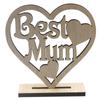 Sign Ornament Love Heart Hollow Out Wooden Slice Best Mum Happy Mothers Day Gift Wood DIY Crafts