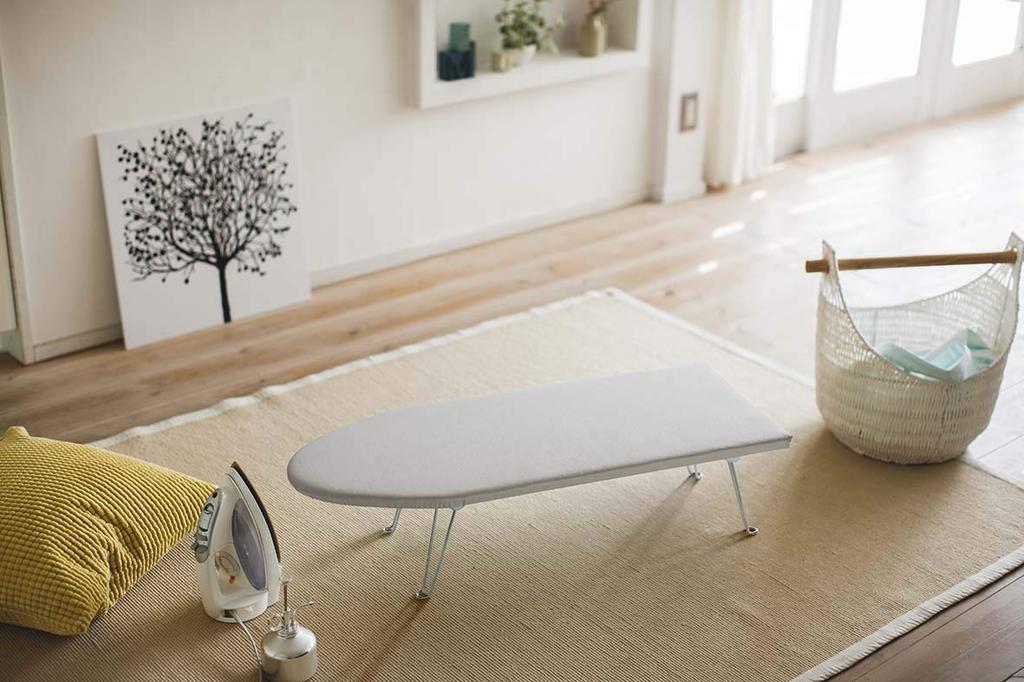 Yamazaki Boat-Shaped Ironing Board, Aluminum Coated, Silver, Approx. 75x30x20cm, Masterful Technique, 1225