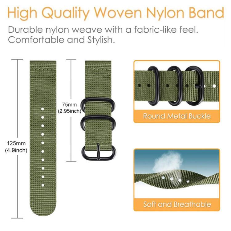 Ring‑Buckle Nylon‑Canvas Watch‑Band,Adjustable Replacement Wrist‑Strap Compatible‑With Garmin Venu X1 Smart Watch
