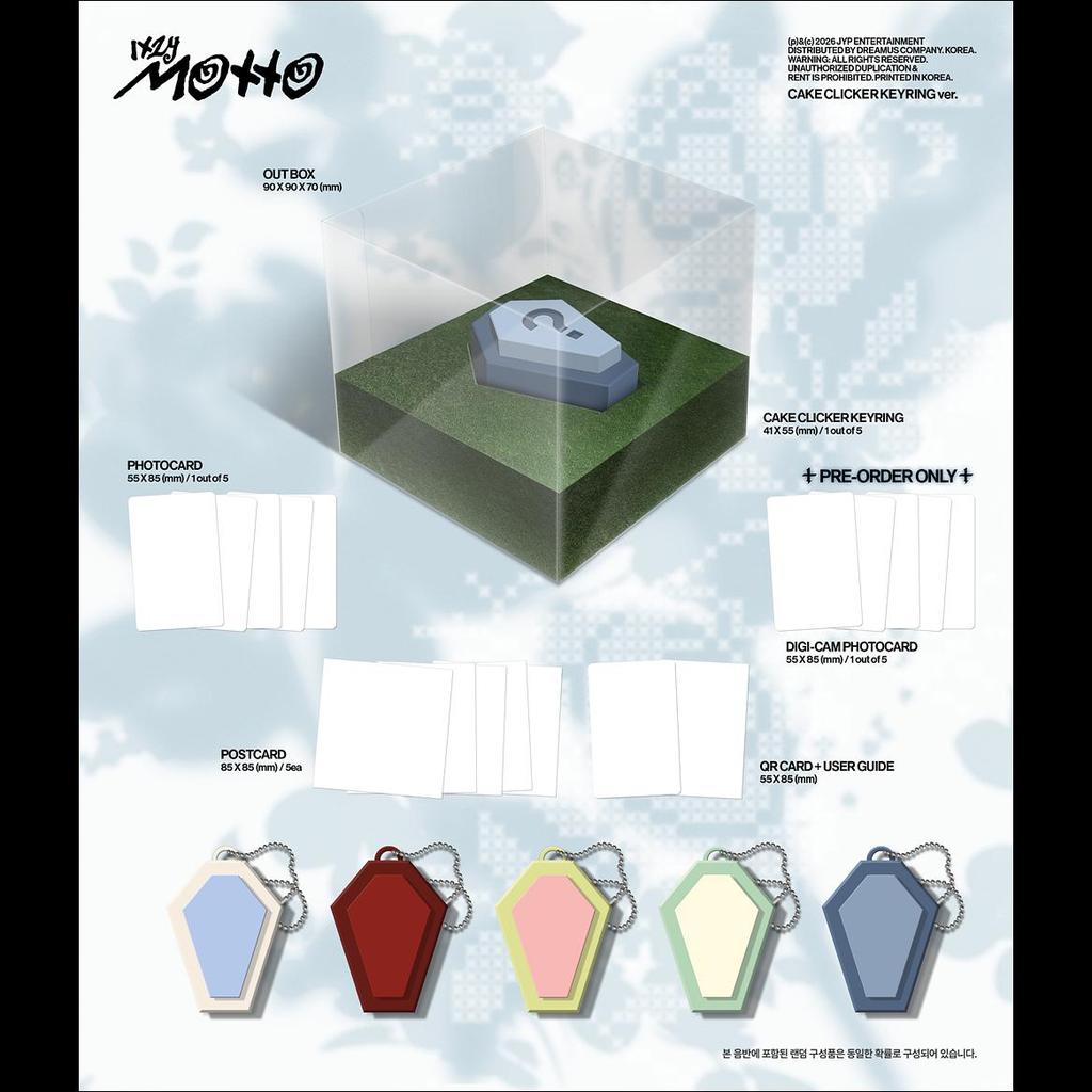 [Pre-order] ITZY [Motto] CAKE CLICKER KEYRING Ver. + Free Gift