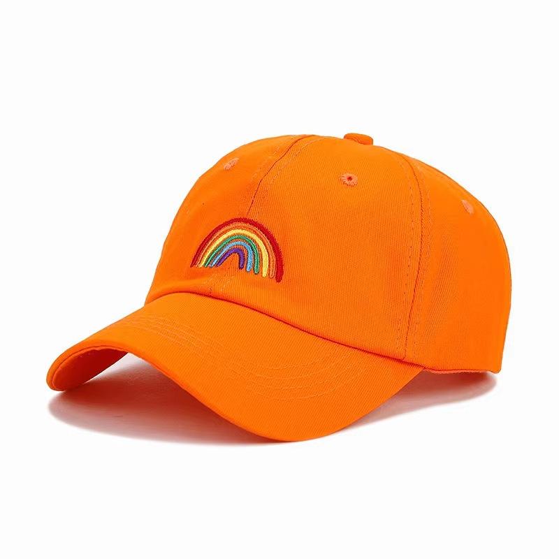 Rainbow Embroidered Soft Top Adjustable Duckbill Cap Outdoor Sports Fashion Casual Unisex Cross-Border Sun Hat
