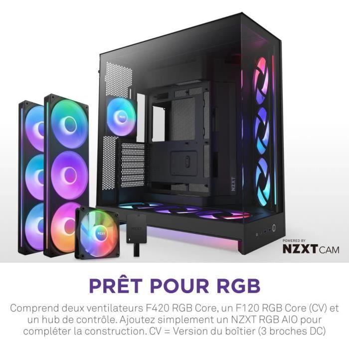 Boitier moyen-tour NZXT - CM-H92FB-P1 - H9 Flow RGB+ - Double chambre - 3 ventilateurs RGB - Noir