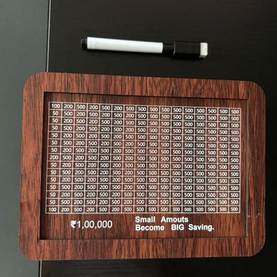 Decorative Wooden Piggy Bank: Stores Banknotes & Coins, Ideal for Digital Savings Plan