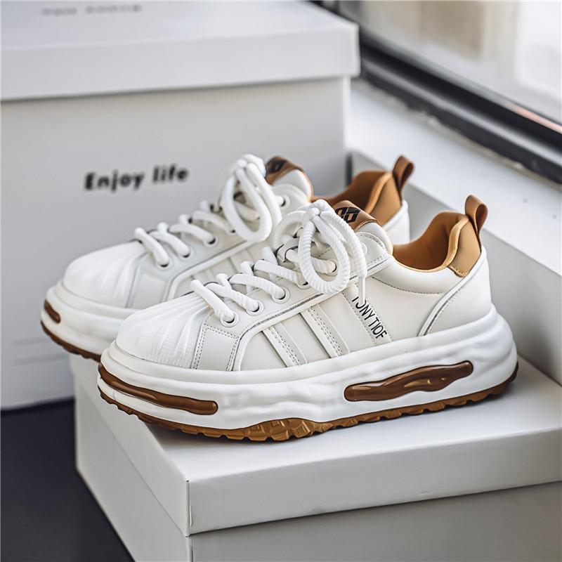 New Fashion Men's Four Seasons Comfortable Thick Sole Shoes Students Male Boys Trending Soft Sole Breathable Casual Running Sneakers