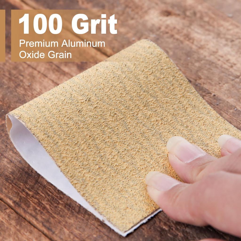 LEONTOOL Sandpaper 100 70mm Wide x 18M PSA Sanding Gauze Fine Aluminum Woodworking Sanding Automotive Polishing Roll, Grit, Long, Adhesive, Yellow,