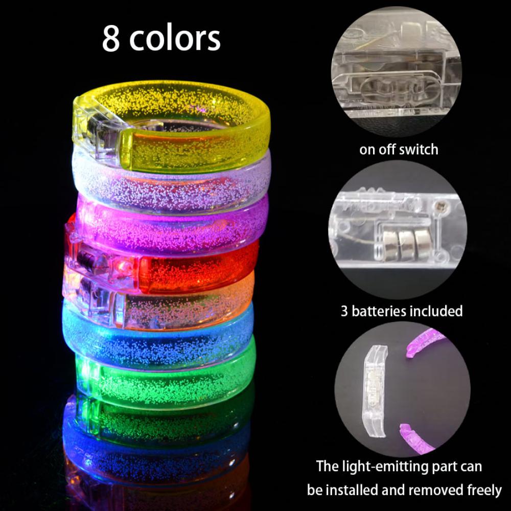10Pcs Led Glow Bracelets Wristbands Glow In The Dark Party Supplies Neon Light Up Bracelet Wedding Party Decor