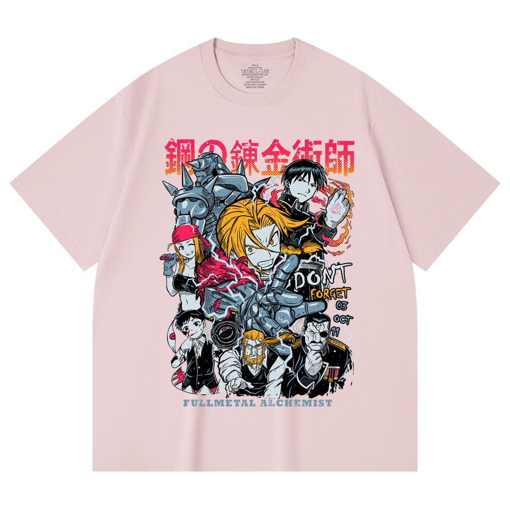 230 Gsm 100% Cotton Fullmetal Alchemist V1 Print Unisex Heavy Cotton T Shirt