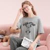 Fenteng [100% Cotton] Teddy Bear IP Summer New Product Round Neck Shorts Thin Pajamas Women's Home Furnishing Set