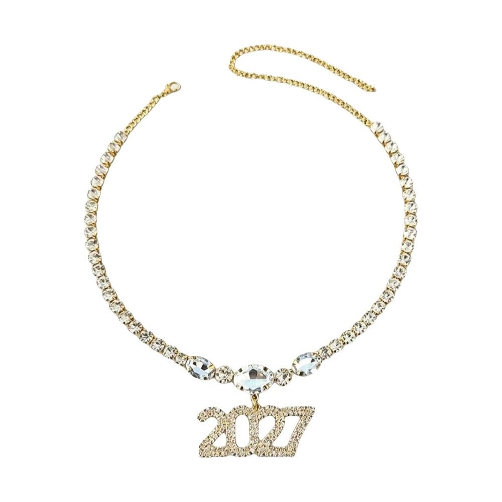Exaggerated 2027 Number Pendant Necklace Aesthetic 2027 New Year Jewelry New Year's Eve Gift