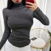 Women's Sheer High Neck Long Sleeve Korean T-shirt - Thin, Skin-friendly, Sexy Base Layer
