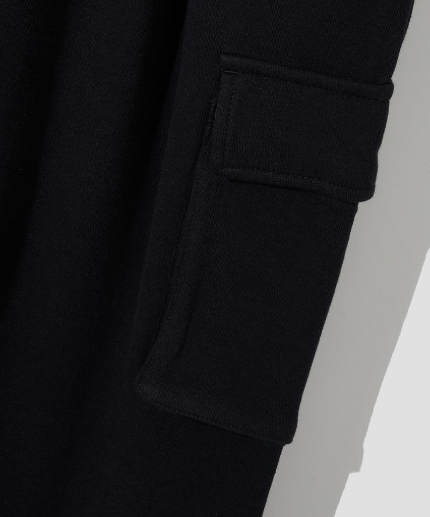 AGOD Single-Pleat Cargo Sweatpants [Black]