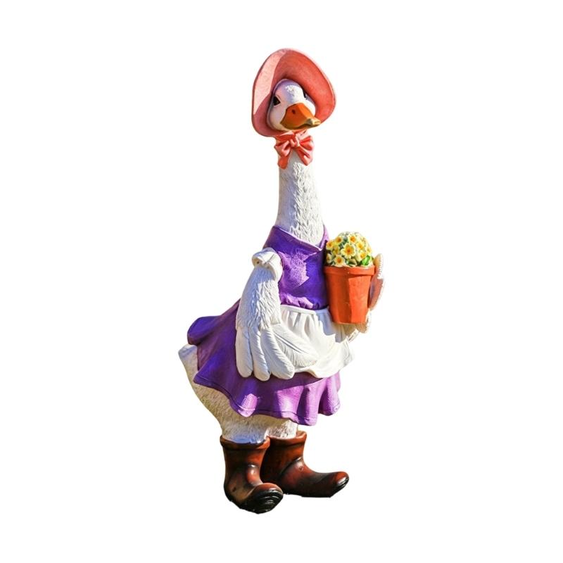 Hand-Colored Resin Duck Statue with Modeled Features, a Playful Display Piece for Gardens, Balconies, and Indoor Spaces