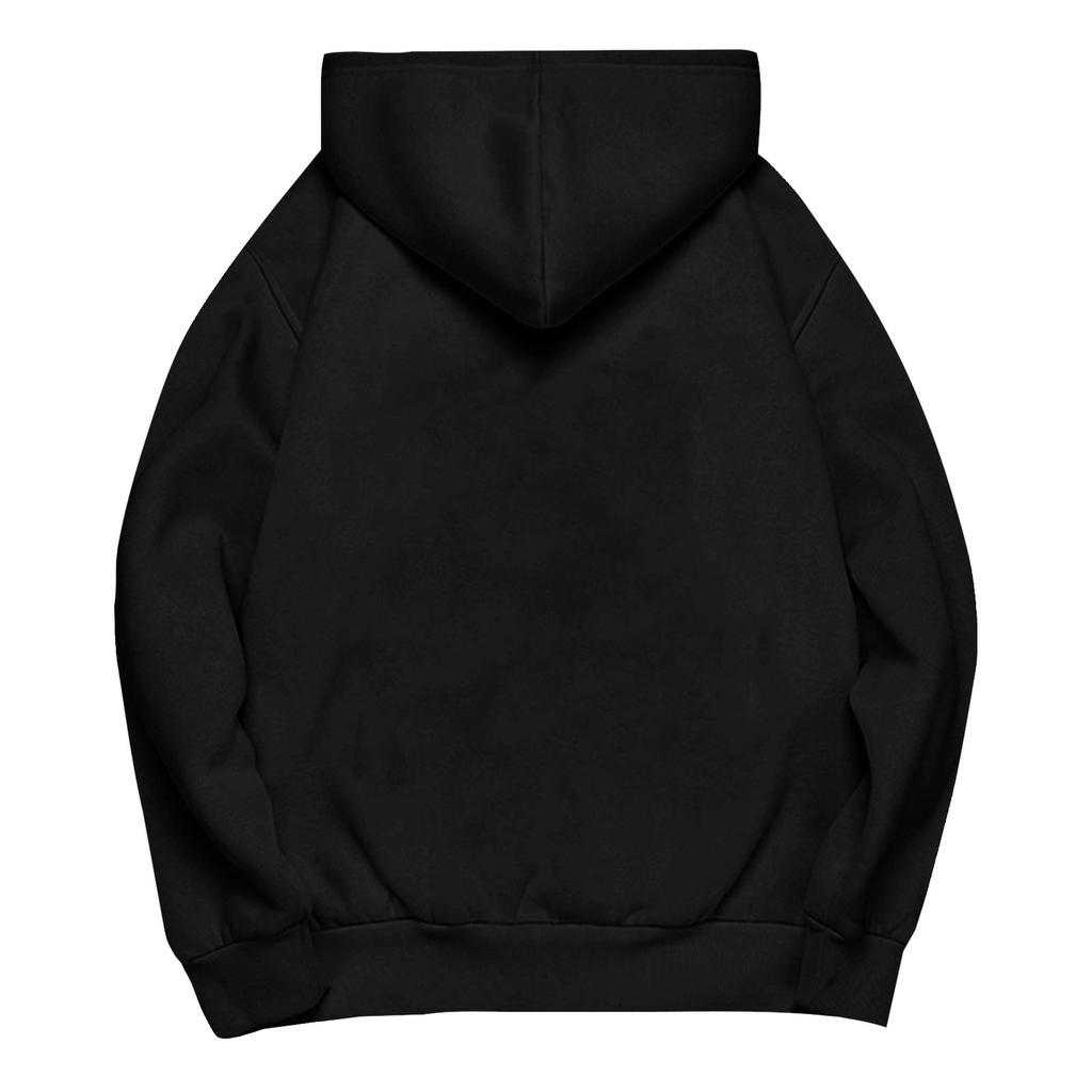 Damen- und Herren-Unisex-Mode, lässiger Langarm-Kapuzenmantel mit Rundhalsausschnitt und Aufdruck