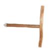 T Shaped Wood Bird Perch Fun Paw Grinding Chewing Exercising Relieve Boredom Wooden Parrot Stand