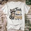 Trash But Make It Classy Raccoon Tee | Funny Coffee Animal Graphic