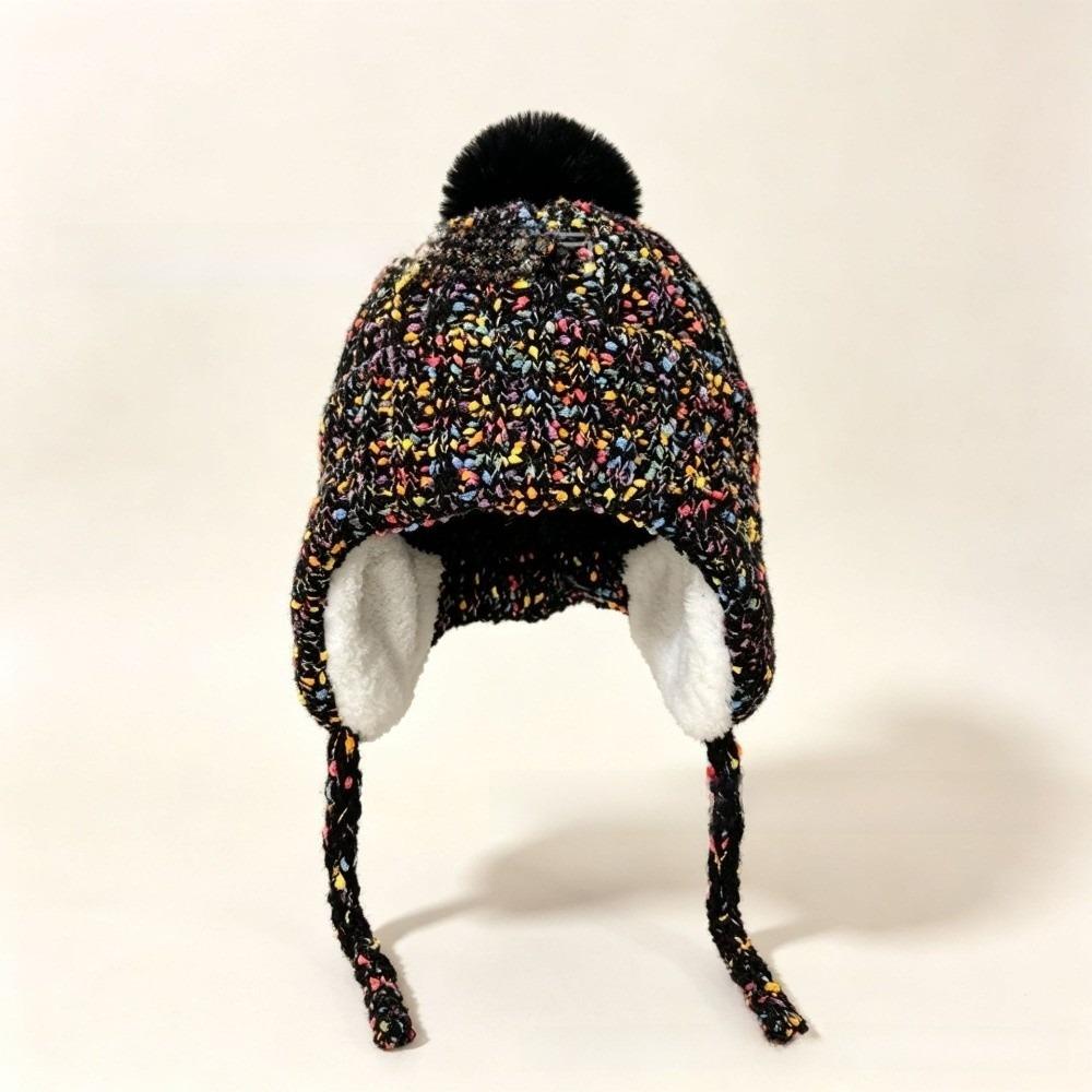 Windproof Knitted Cycling Hat Thickened Cold Proof Hat Warm Winter Knit Cap for Women Girls