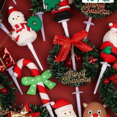 Décorations de Gâteau de Noël Père Noël & Amis: Ornements d'arbre, de renne, de petit bonhomme de neige