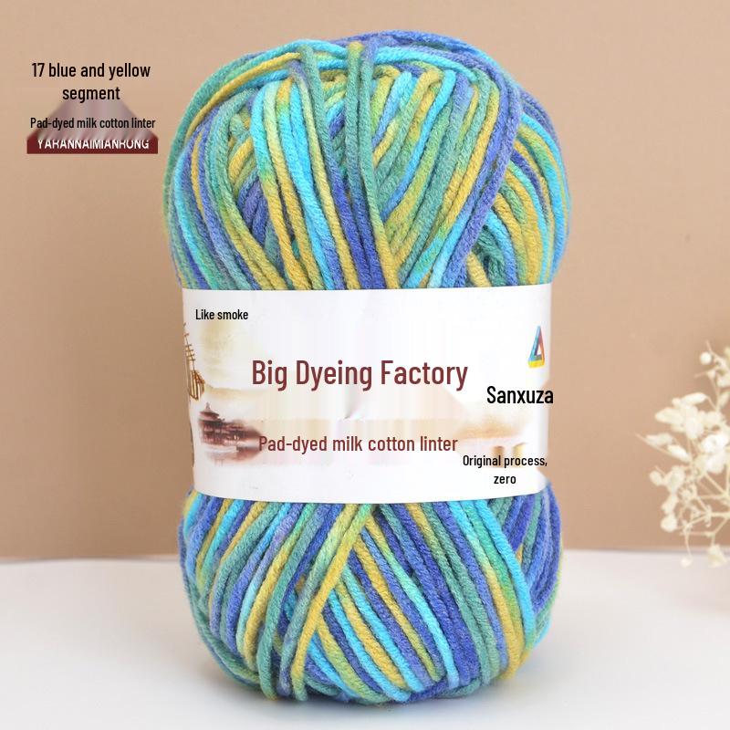 Gradient-Dyed Baby Velvet Cotton Yarn for Crochet and Knitting