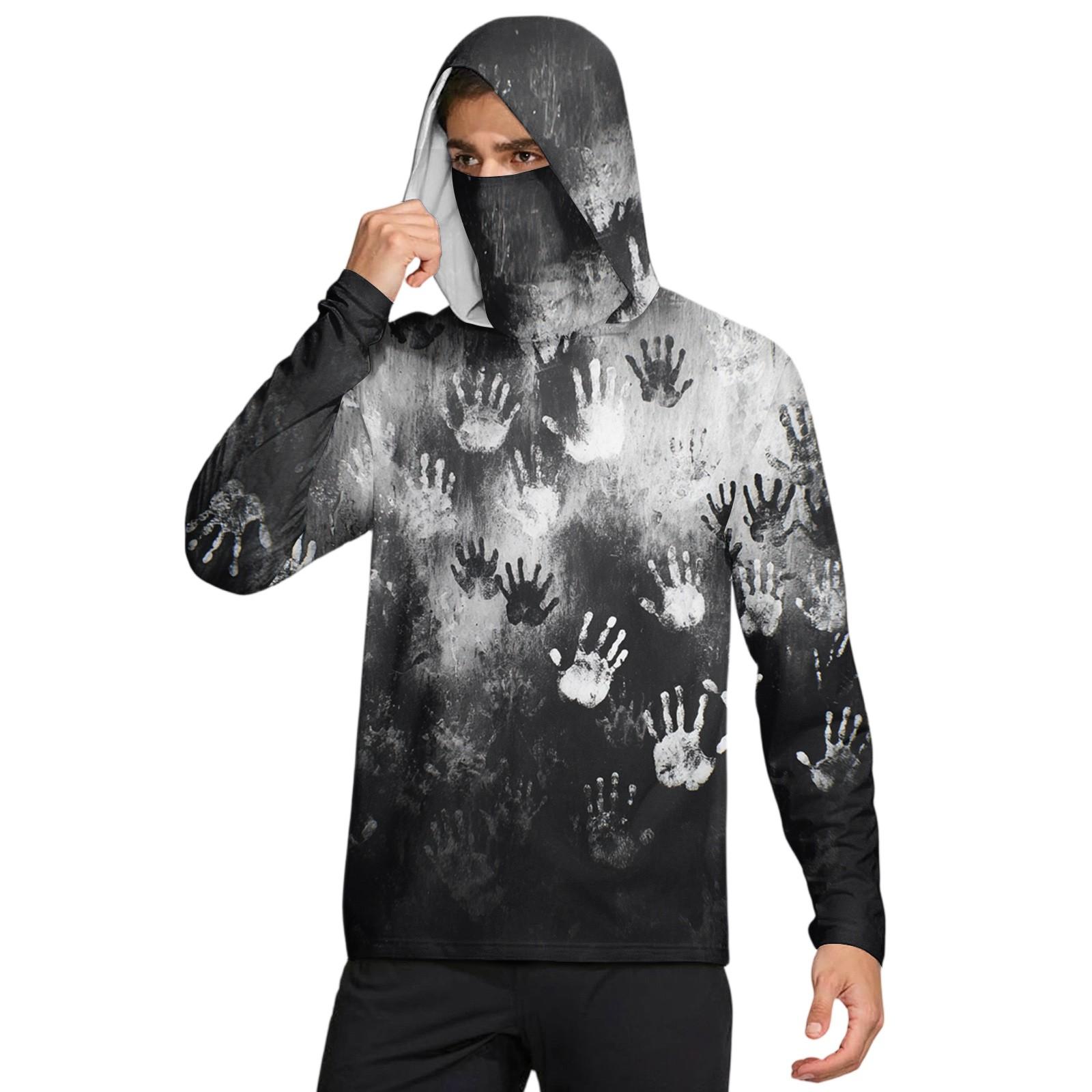 

Мужская рубашка с защитой от солнца UPF50+, быстросохнущая рубашка с длинным рукавом, рубашка для бега, тренировок, рыбалки XL