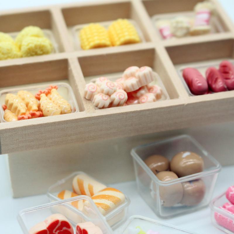 5 PCS 1:12 Dollhouse Simulation Boxed Hotpot Barbecue Ingredients Model Dolls House Kitchen Food Miniture Decor Toy