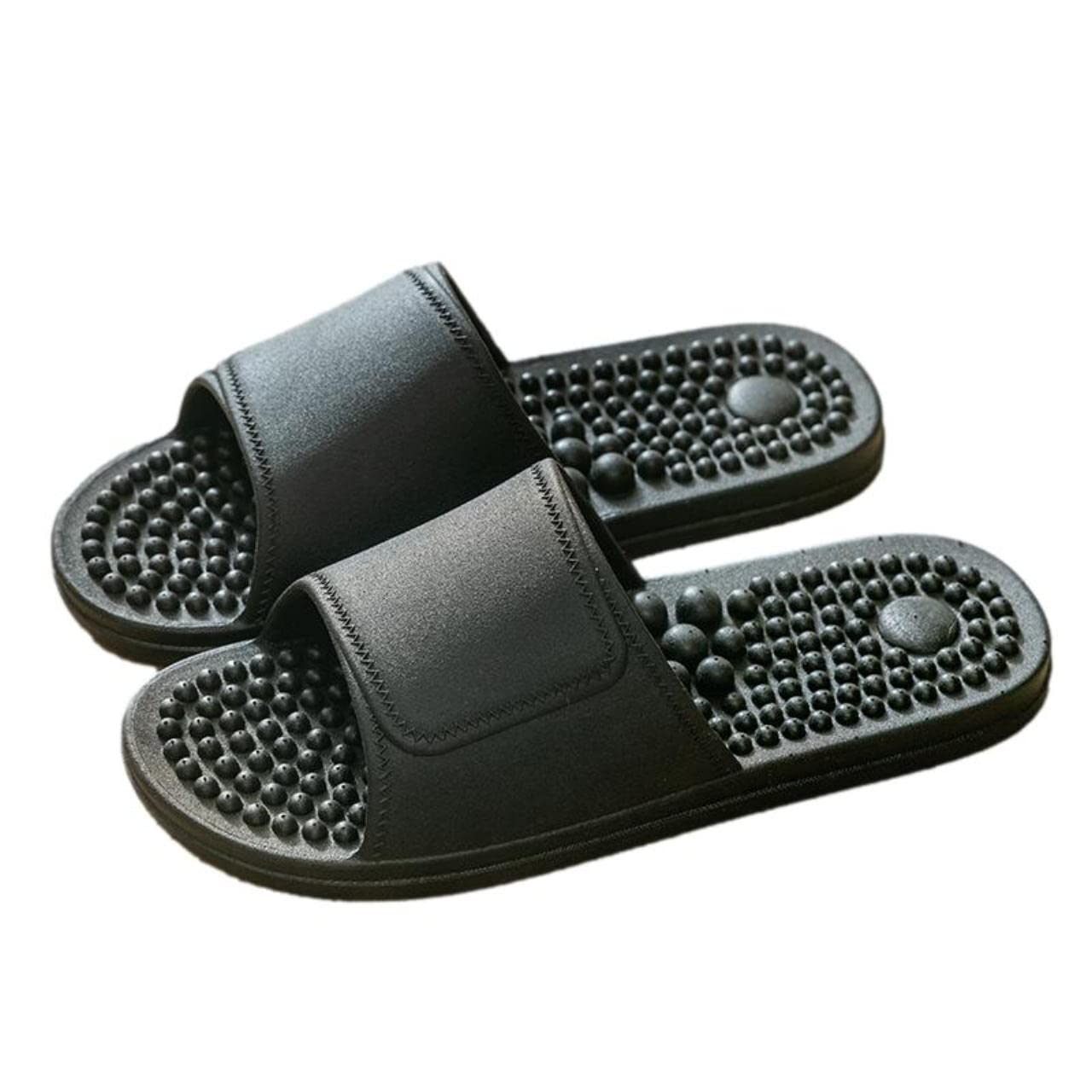 

Foot Reflexology Odor Suitable for Beach Healthy Size 44 [goodspoon] Slippers, Non-Slip Sandals, Washable, Unisex, Antibacterial, Resistant, чёрный