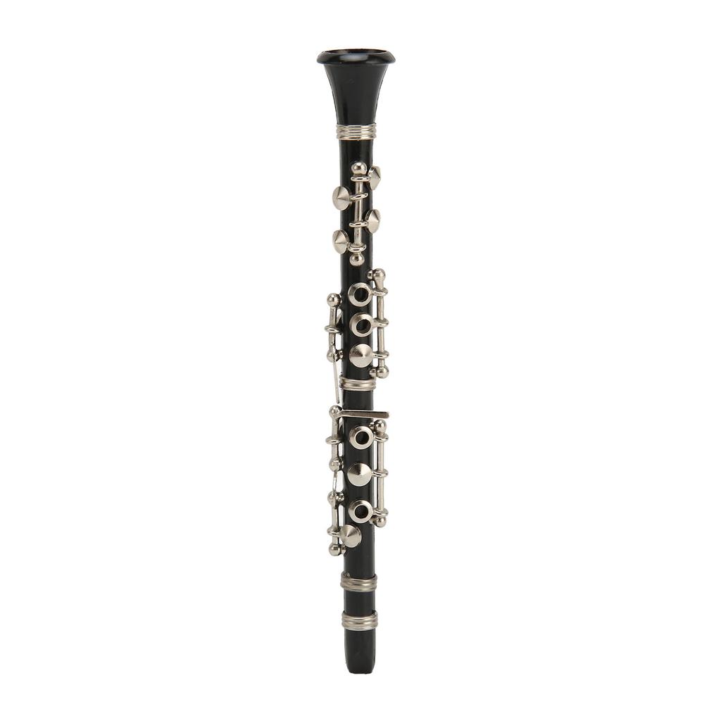 Miniature Clarinet Replica with Stand and Case Mini Musical Instrument Dollhouse Model Decoration 5.12 Inch