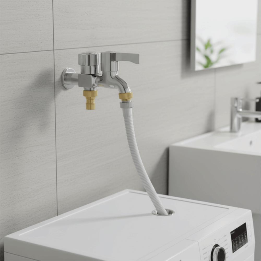 Copper Core Washing Machine Faucet Stainless Steel Thickened Double Outlet Faucet Single-coupled Triple Outlet Adapter